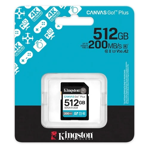 SD Card 512GB Kingston SDG4/512GB class 10 200Mbs/160Mbs