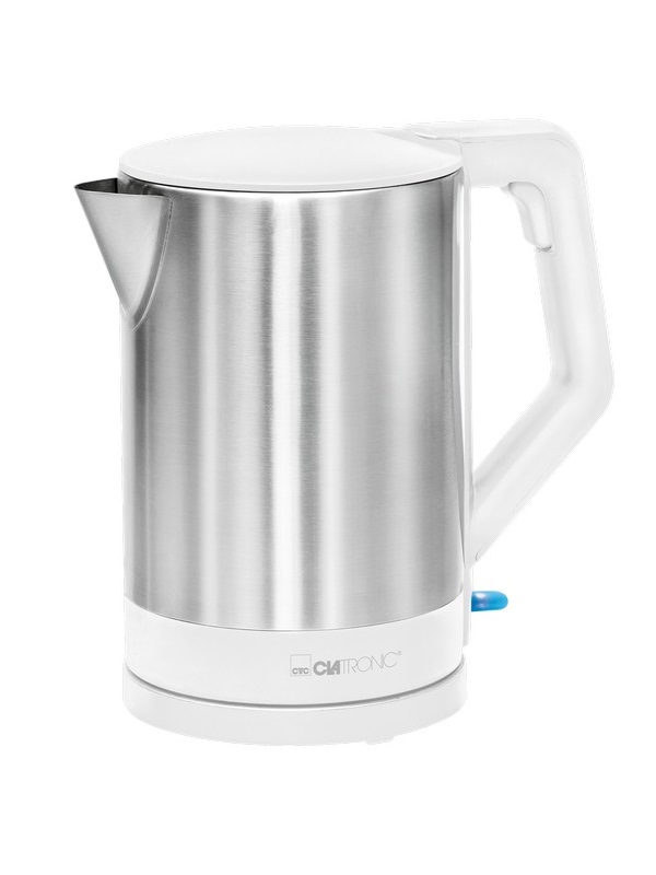 Električni bokal CLATRONIC - WKS3692B beli-inox, 1,5l, max 2200w, skriveni grejač
