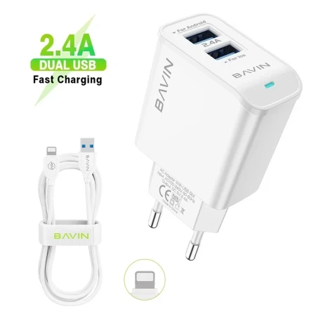 Bavin punjač 2.4A USB-A + kabl Lightning - PC895Y