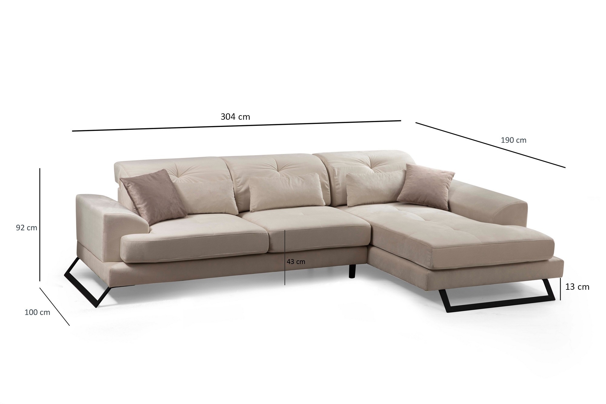 Frido Corner Right (L3+Chl) - Ecru