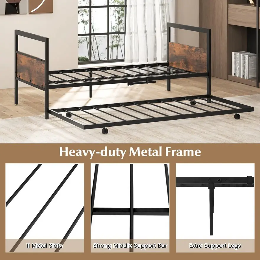 Metalni krevet samac sa pomoćnim krevetom 200x90cm