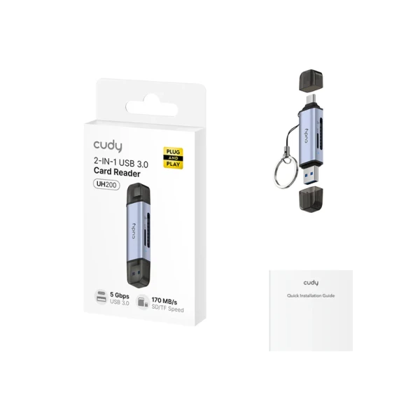 USB 3.0 čitač kartica Cudy 2u1 Dual SD/TF UH200