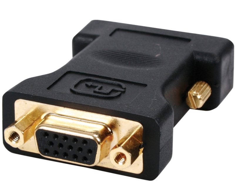 Adapter DVI-I (M) - VGA (F) crni