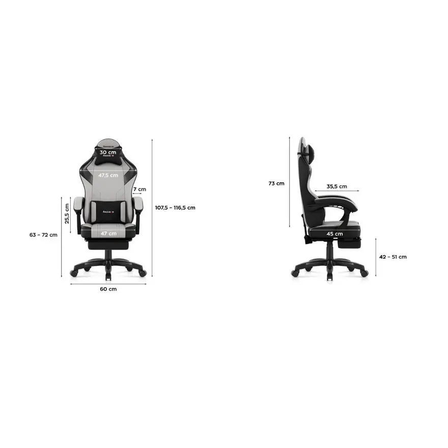 Huzaro Force 3.7 Siva Gaming stolica