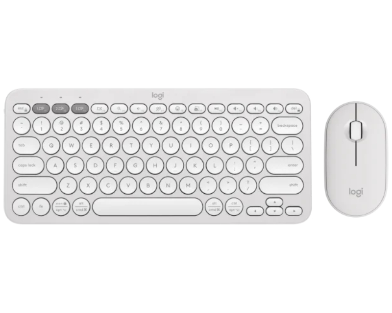 Pebble2 Wireless Combo US tastatura + miš bela