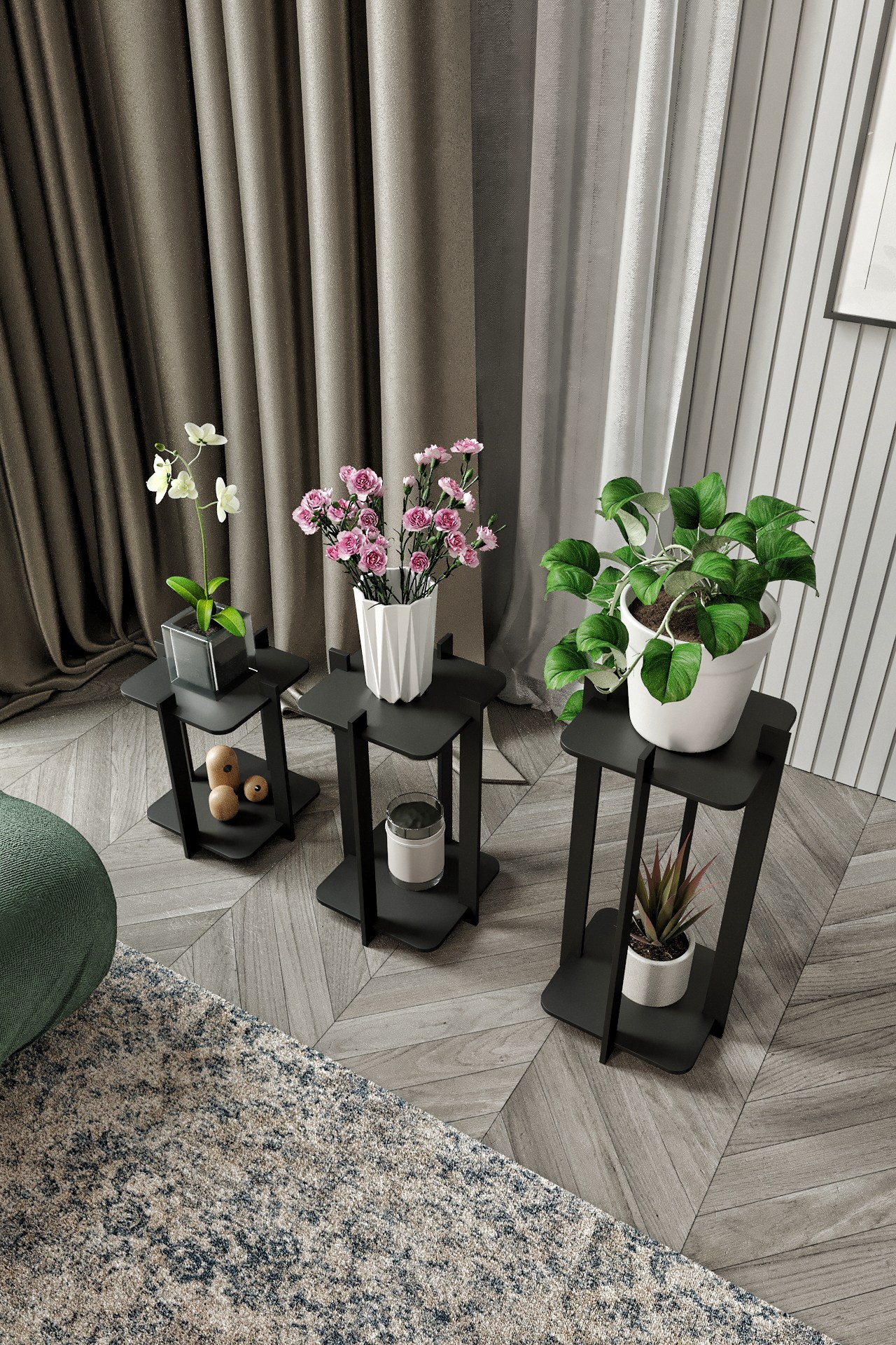 Flower Desk Square - Black