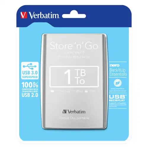 Eksterni hard disk 1TB Verbatim 53071 Silver
