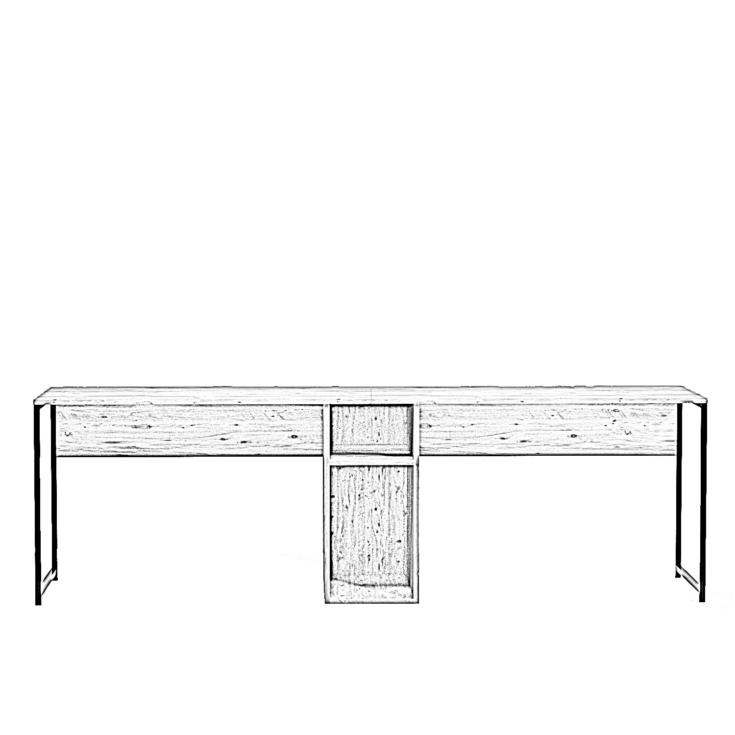 Ikili Calisma Masasi L196 Atlantic Pine Black