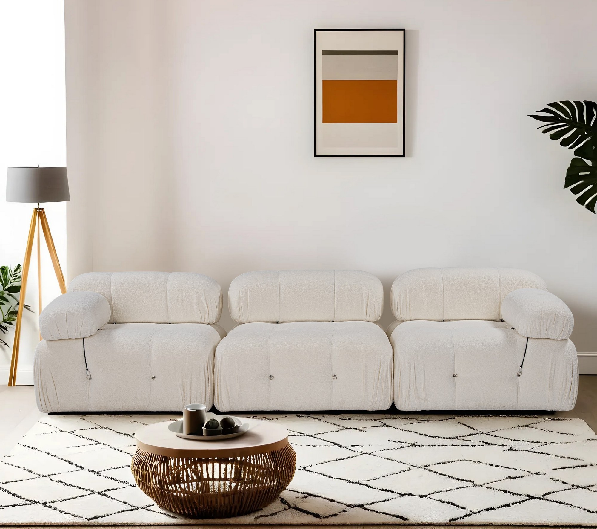 Bubble 3 Seater ( L1-O1-1R) V2 - Bouclette White
