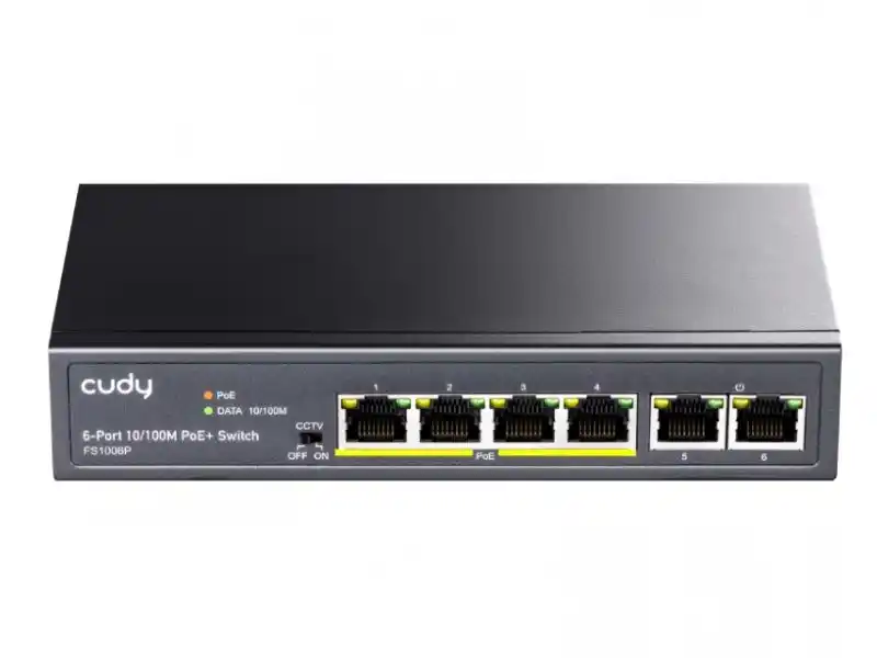 Svič 10/100 6-port Cudy FS1006P PoE+/65W/ 2× Uplink