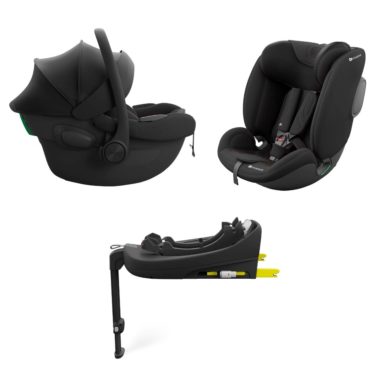 KINDERKRAFT SET AUTO SEDIŠTA I-LITE I-FIX ENDURA SAFE SA ISOFIX BAZOM BLACK
