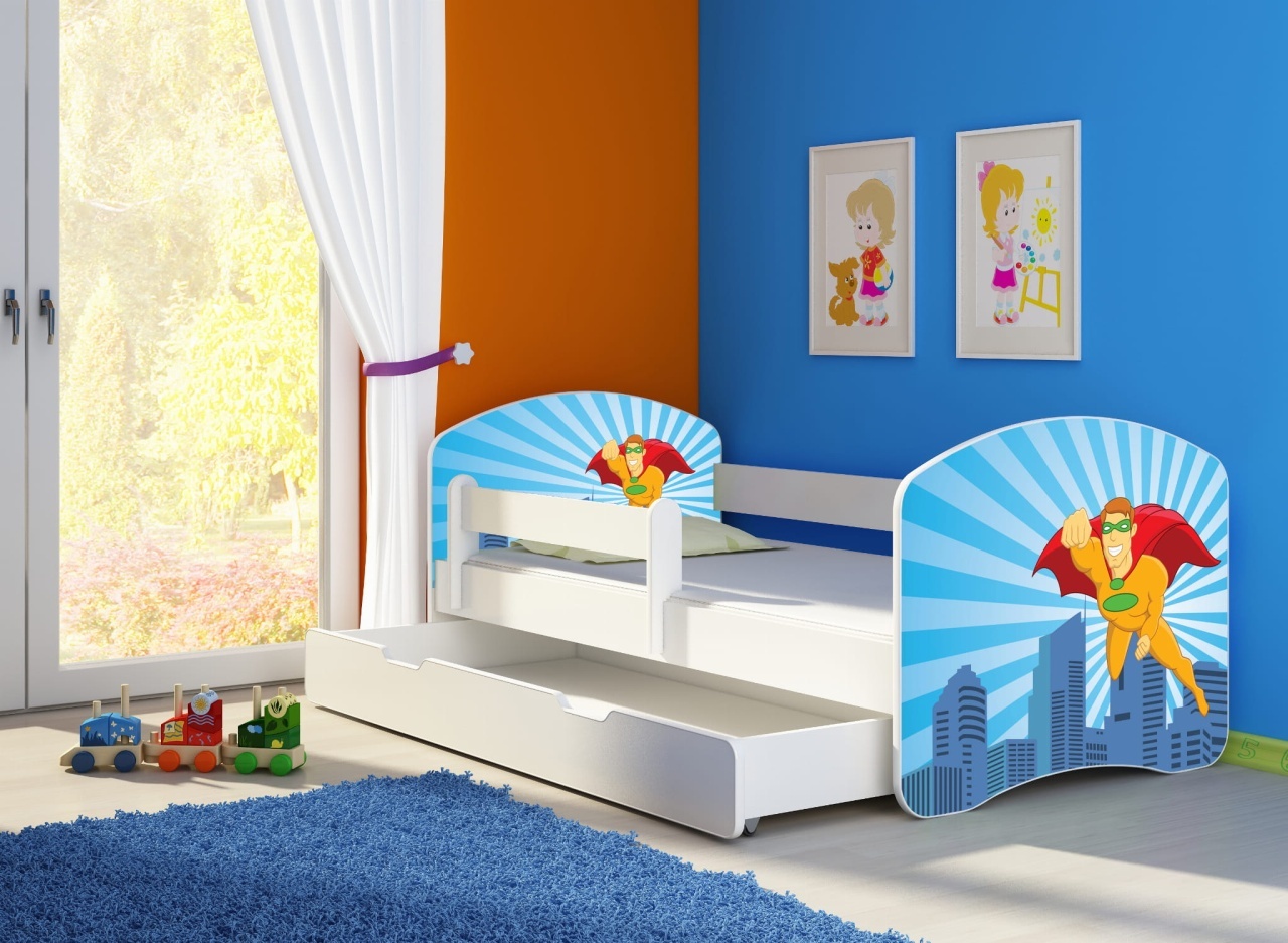 KREVET ZA DECU WHITE SA FIOKOM 140X70 ACMA 2 19