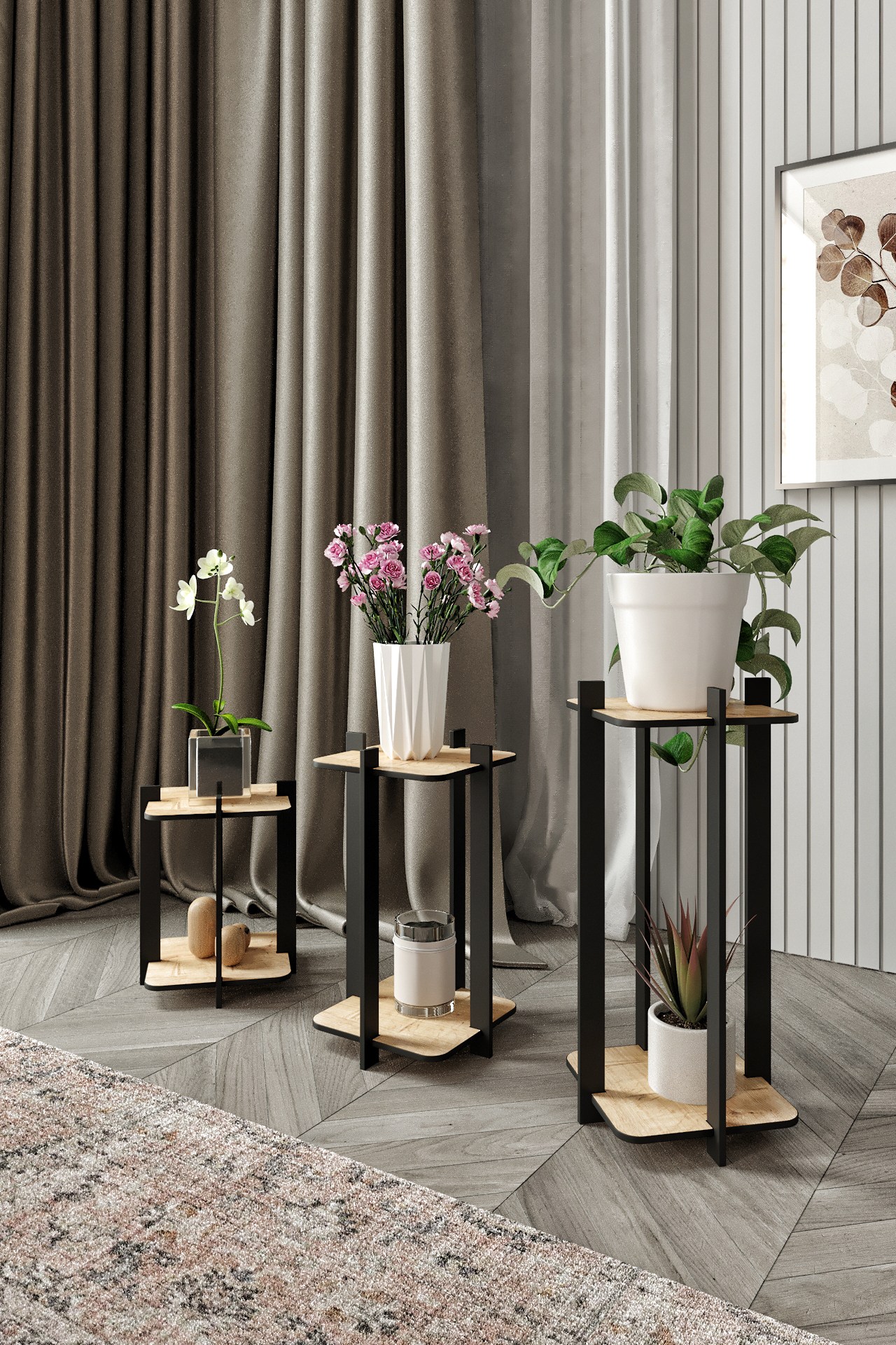 Flower Desk Square - Oak