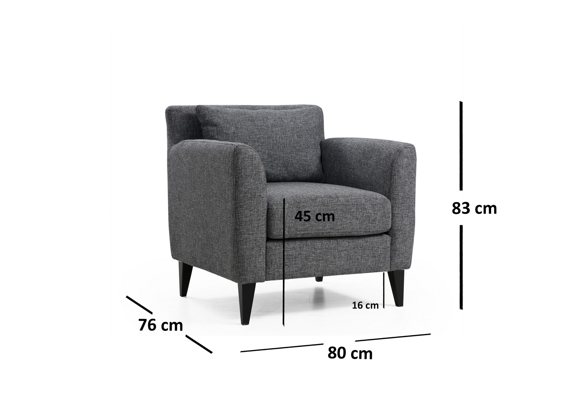 Nordic Armchair Dark Grey