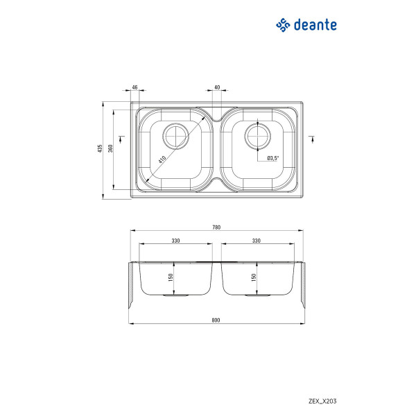 Deante sudopera Xylo 78/IXD/2 ZEX 3203