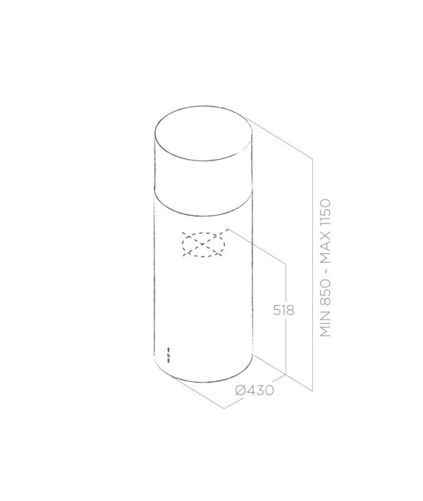 Aspirator TUBE PRO ISLAND BL MAT /A/43