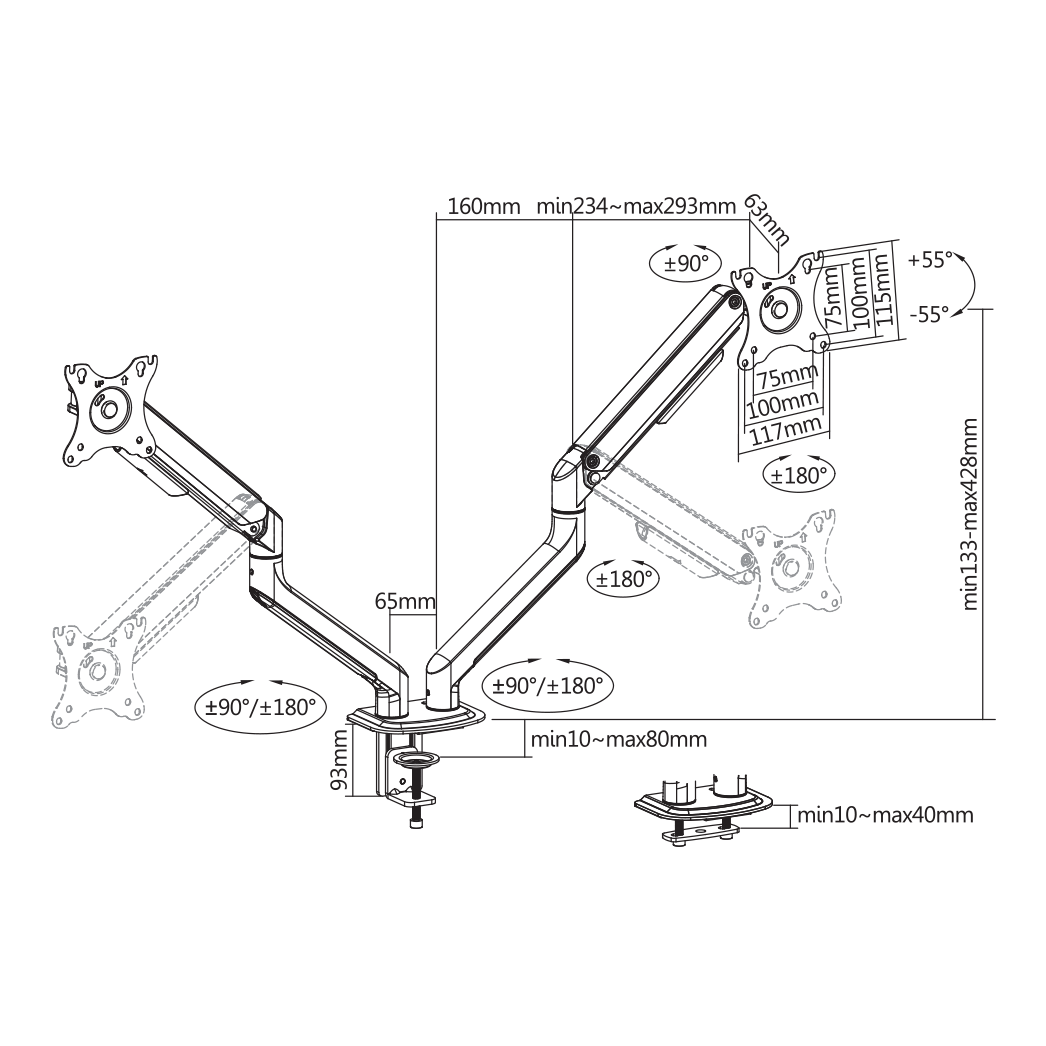 WS GMS 3208 NEFERITES II, Monitor Stand