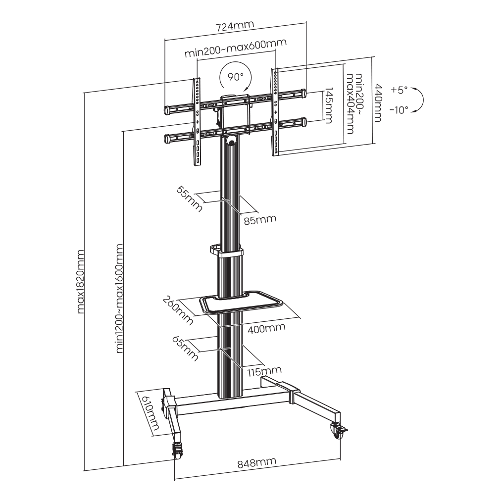 S BOX FS 444, Podni pokretni nosac