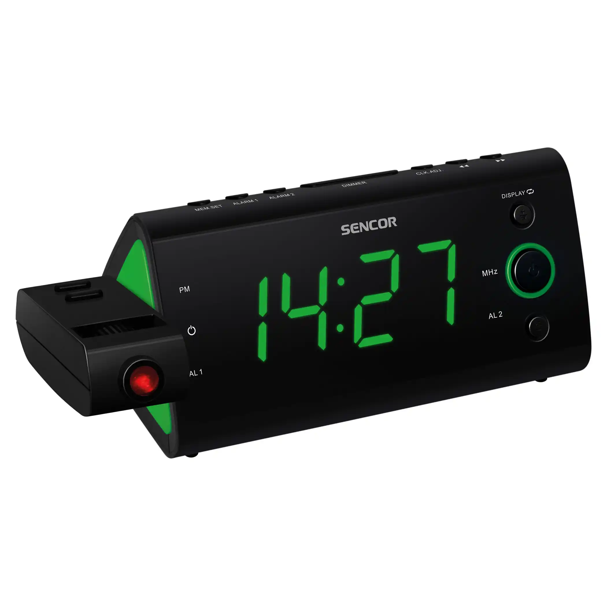 Digitalni sat sa alarmom SENCOR SRC 330 GN zeleni