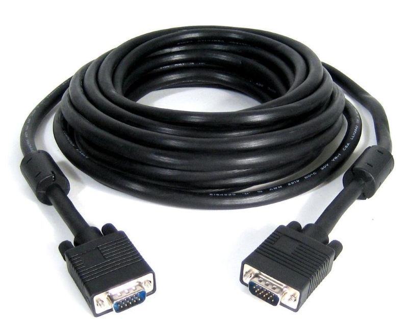 Kabl VGA D-sub M/M 15m HQ feritno jezgro crni