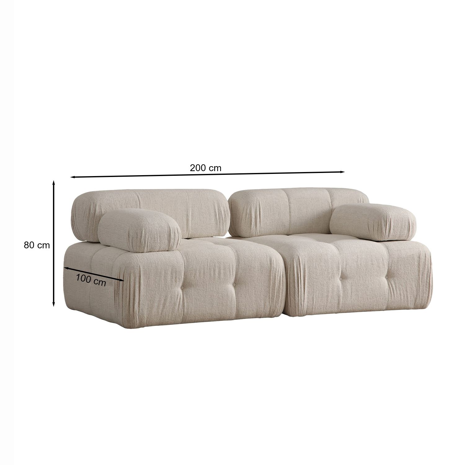 Doblo 2 Seater ( L1-1R) Cream Bouclette
