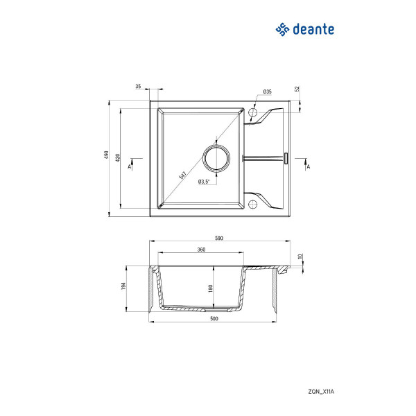 Deante Sudopera Andante 59/MGRA/O ZQN G11A