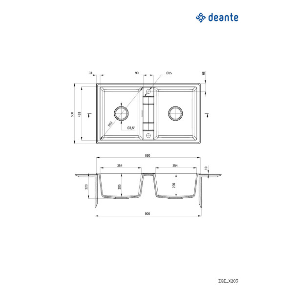 Deante Sudopera Eridan 86/MGR/2 ZQE S203