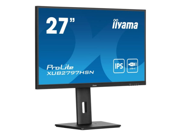 Monitor 27" Iiyama XUB2797HSN-B1 IPS 1920x1080/100Hz/1ms/HDMI/DP/USB/RJ45