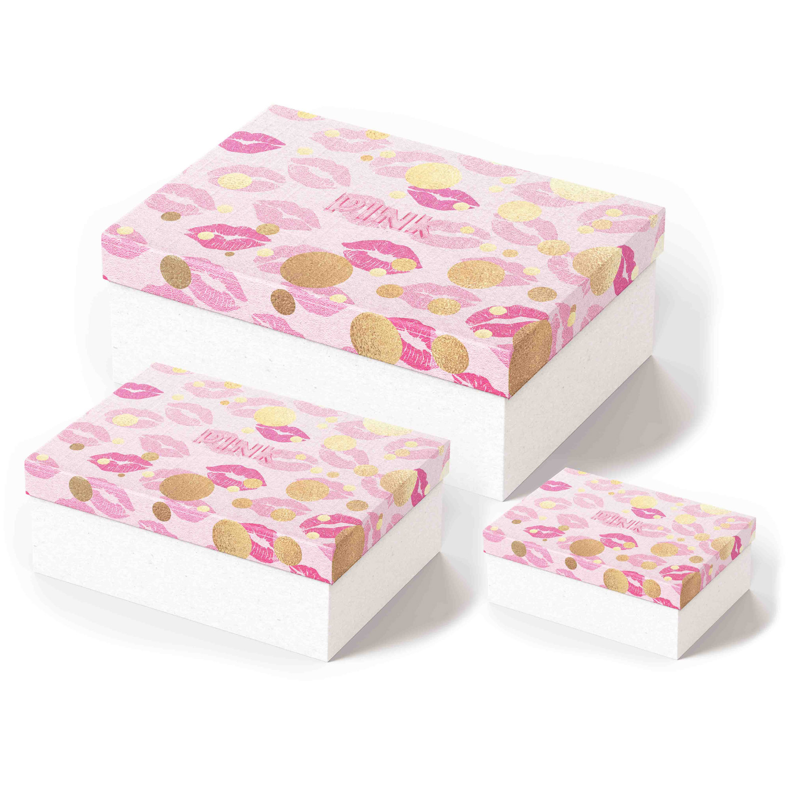 KUTIJE ZA POKLONE SET PINK 3/1