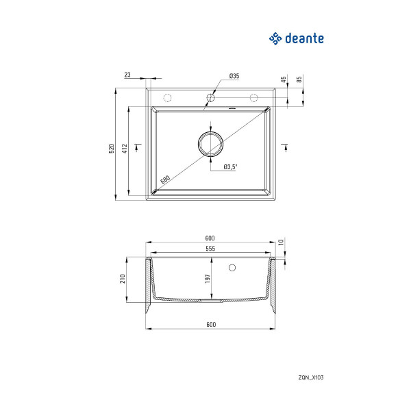 Deante Sudopera Andante 60/BL- ZQN 2103
