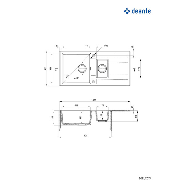 Deante sudopera Eridan 100/ANT/1.5/O ZQE T513