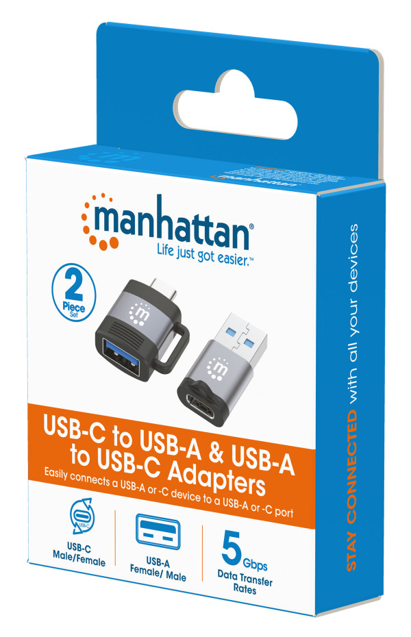 Adapter Manhattan 356329 USB 3.0 - USB-C M/F - F/M set 2 adaptera