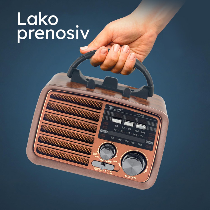 Prenosni retro radio prijemnik narandžasti