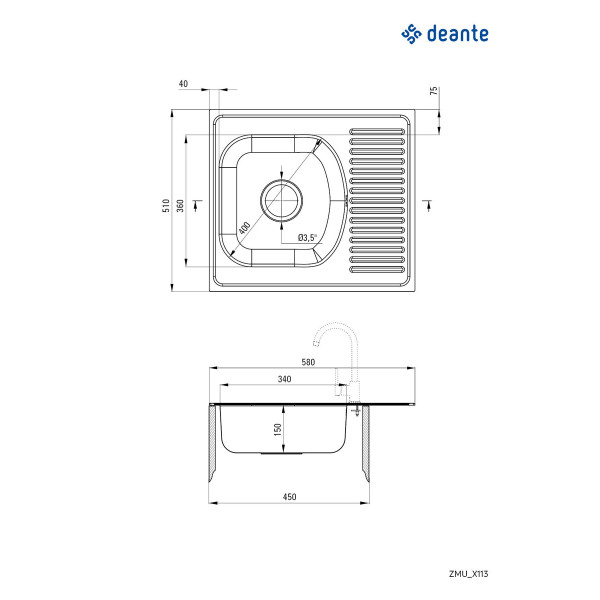 Deante sudopera Techno 58/IX/O