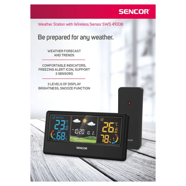 Smart meteorološka stanica SENCOR SWS 4100 B crna