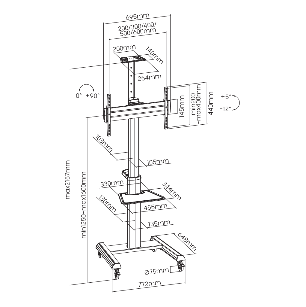 S BOX FS 446 - 2, Podni pokretni nosac