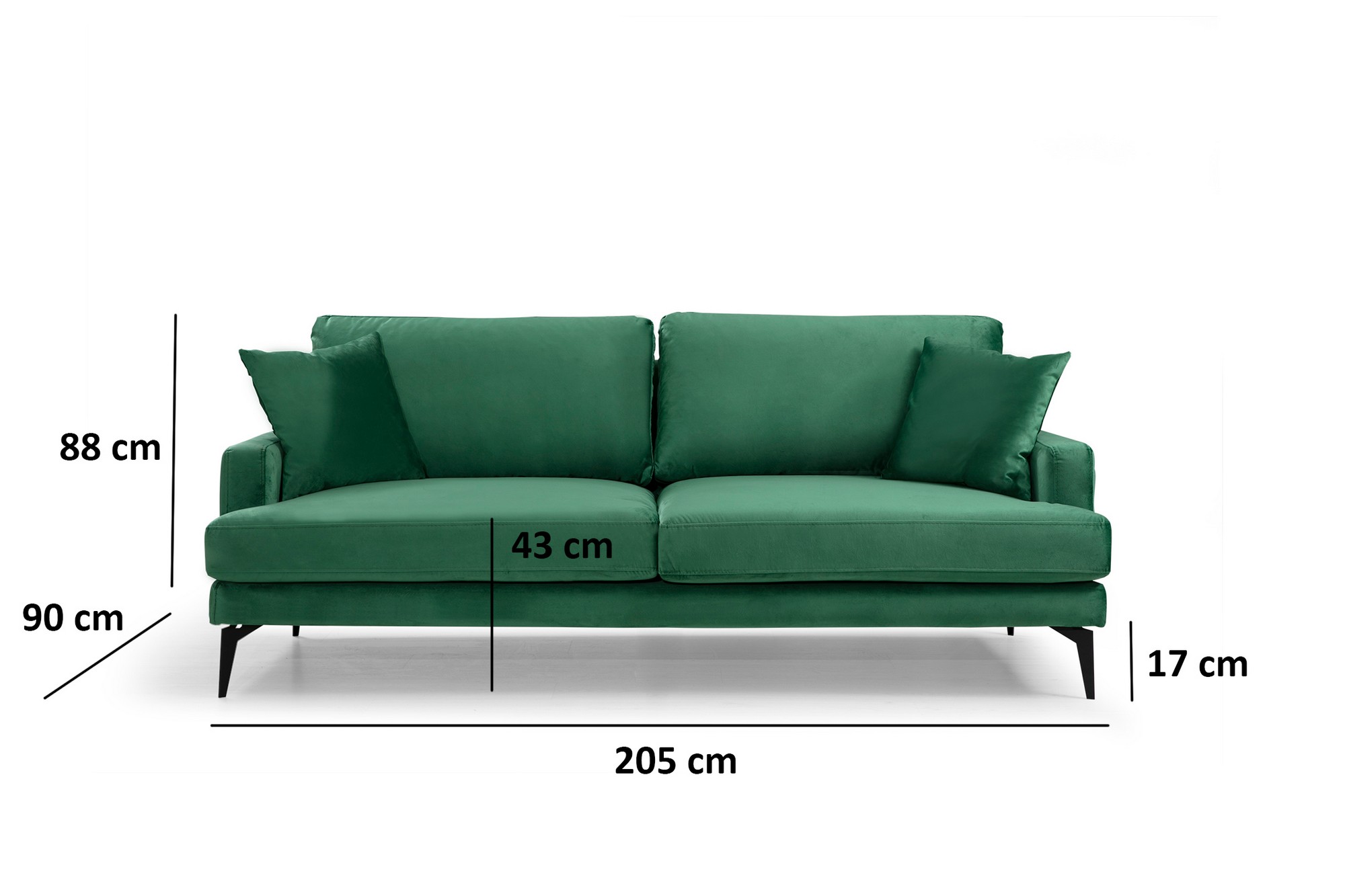 Papira 3 Seater Green