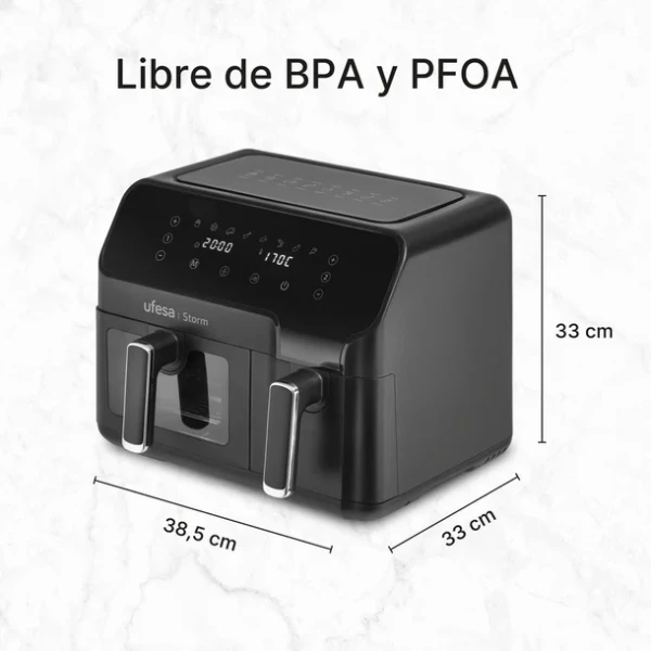 AirFryer Ufesa Storm/dupla posuda/9L(5.5L+3.5L)8 programa/crna