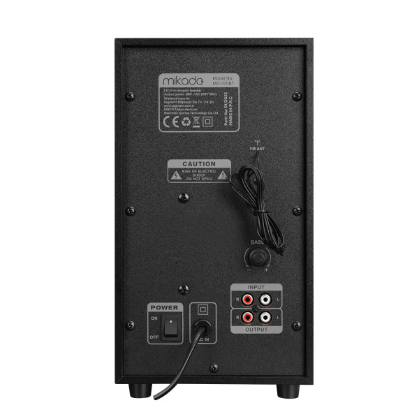 Zvučnici 2.1 Mikado MD-370BT 38W  Bluetooth crni