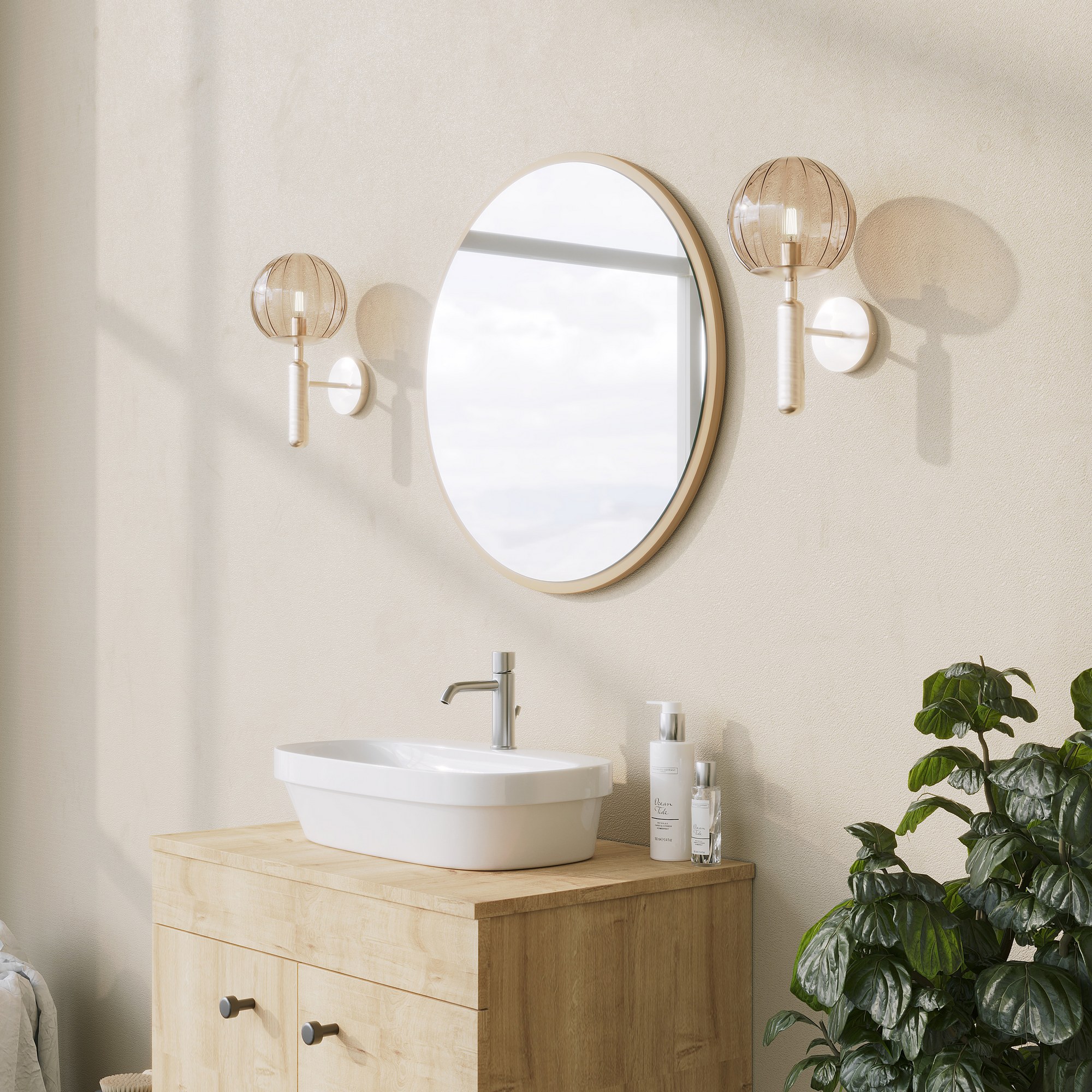 Round - Sapphire Oak Beige