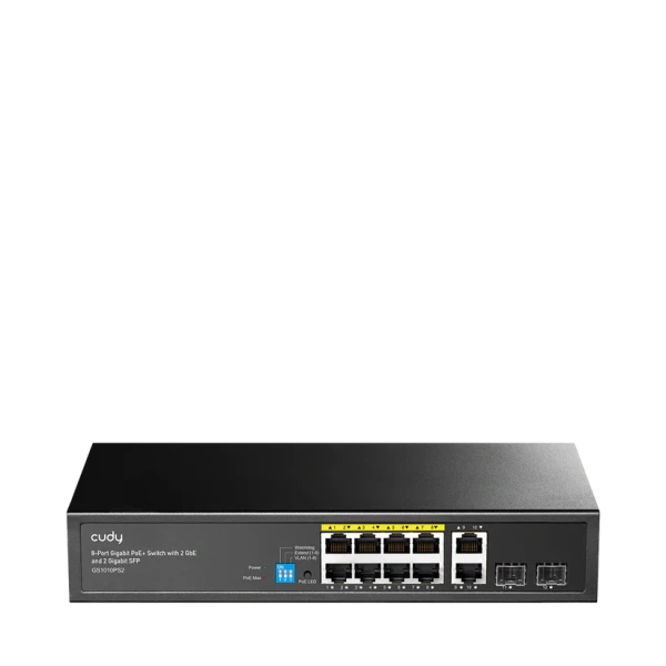 Svič 10/100/1000 10-port Cudy GS1010PS2/8 PoE+/2x Uplink/2x SFP/120W