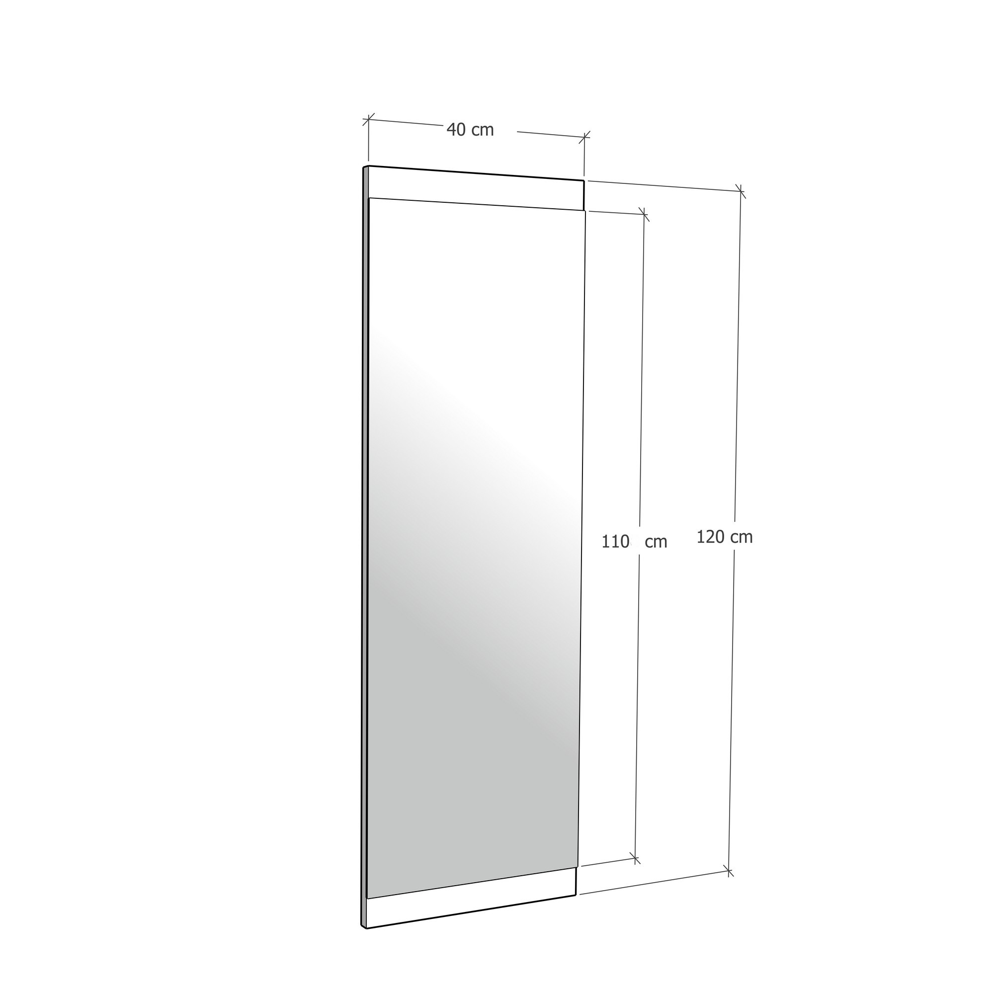 Boy Aynası Dekoratif Basic Ceviz 40x120 Walnut