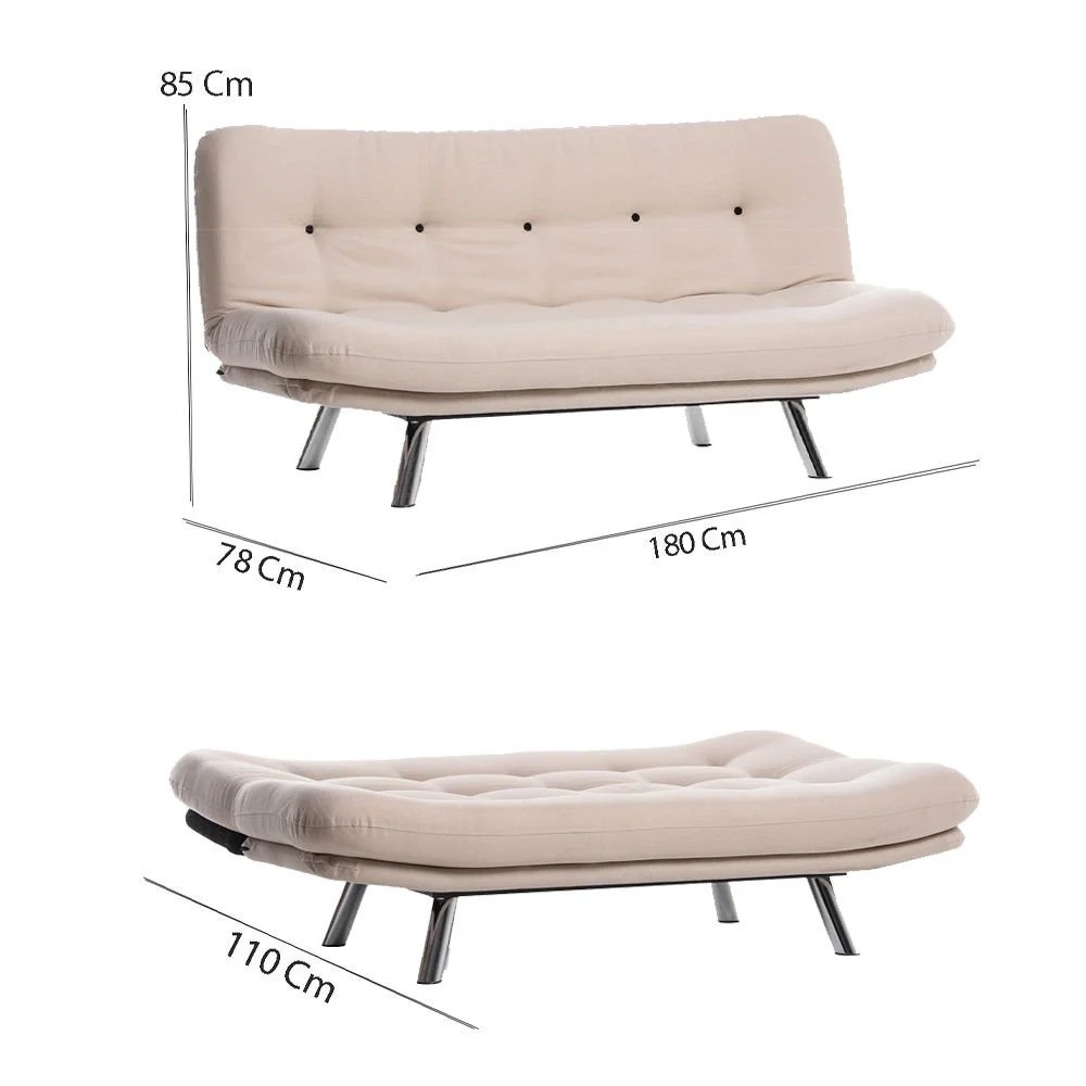 Misa Small Sofabed v3 - Cream
