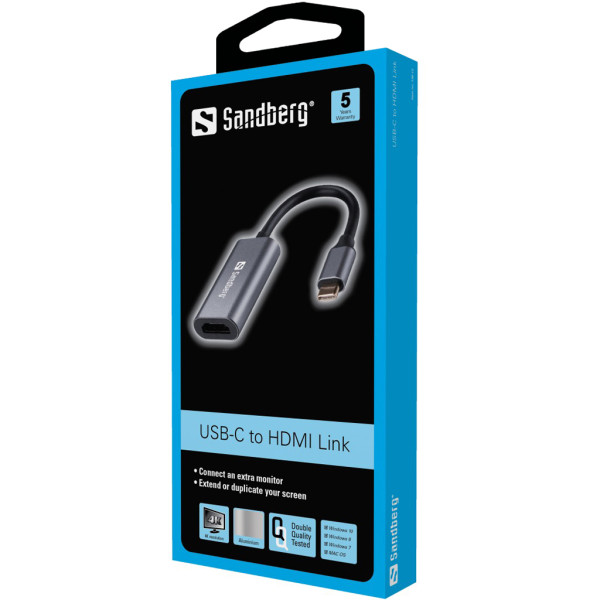 Adapter Sandberg USB-C to HDMI Link 4K/60 Hz 136-12