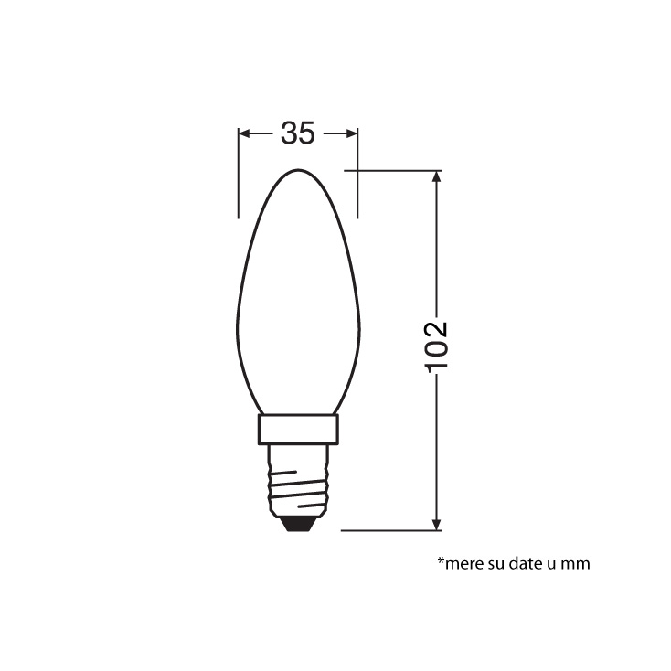 LED sijalica B25 3000K 2.8W E14 OSRAM