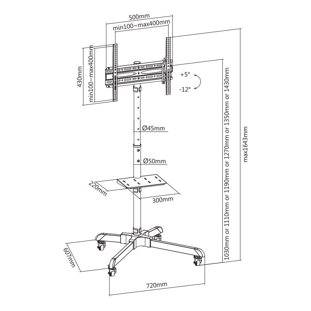 S BOX FS 224 - 2, Podni pokretni nosac