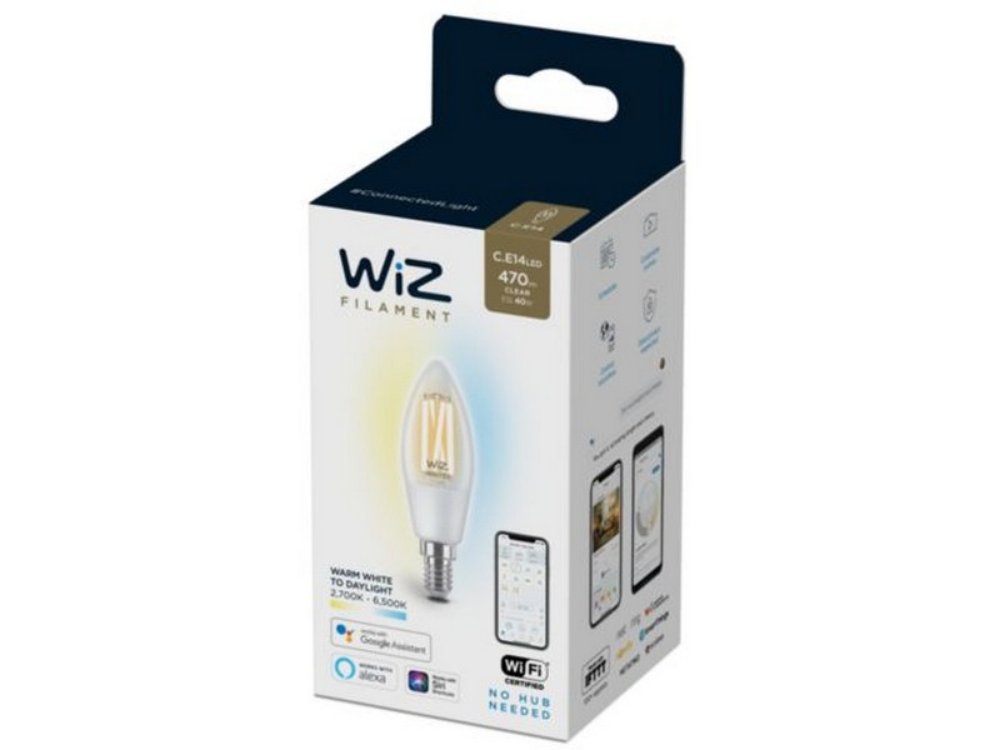 WIZ019 Wi-Fi 40W C35 E14 927-65 2700 - 6500K CL TW 1PF/6