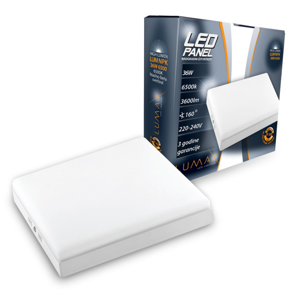 Led Panel High Lumen LUMNPK-36W 6500K Nadgradni-Cetvrtasti 3600 lm
