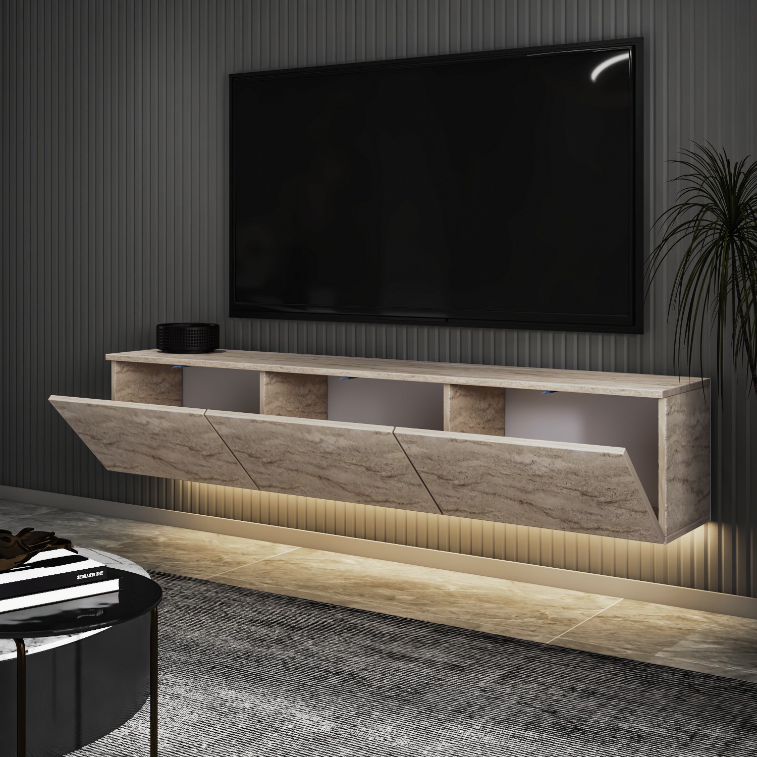Neon Illuminated - Travertine