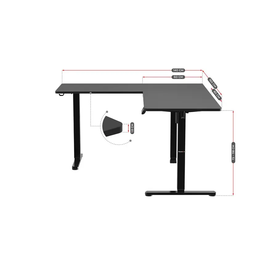 Huzaro Hero 9.5 Ugaoni Električni Gaming sto